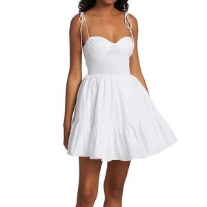 Staud Landry Smocked Bustier Minidress white Medium